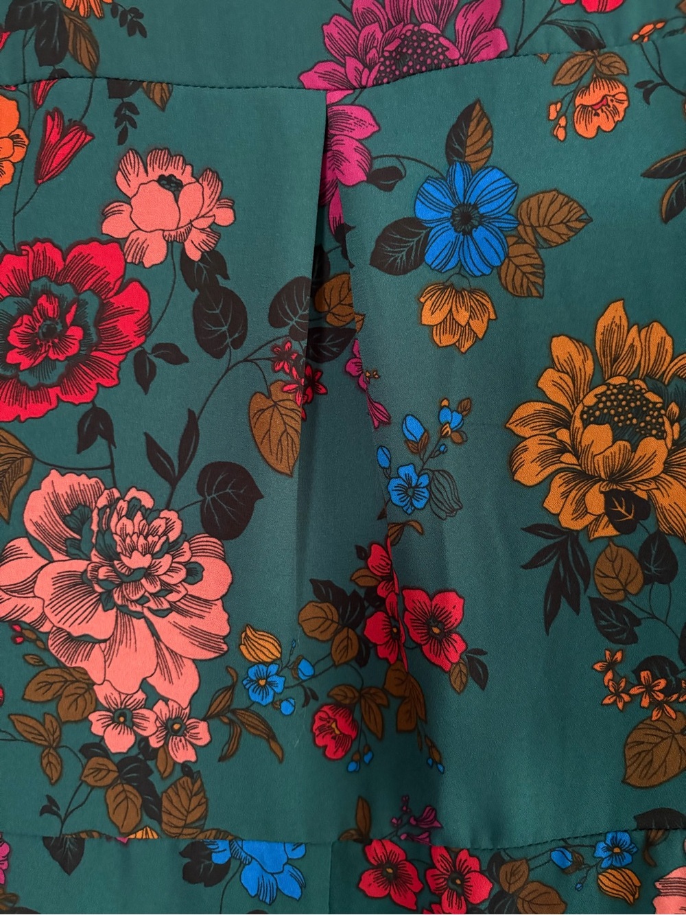Jack by BB Dakota Size 0 Teal Floral Mini Dress Bishop Style Sleeves - Picture 8 of 12